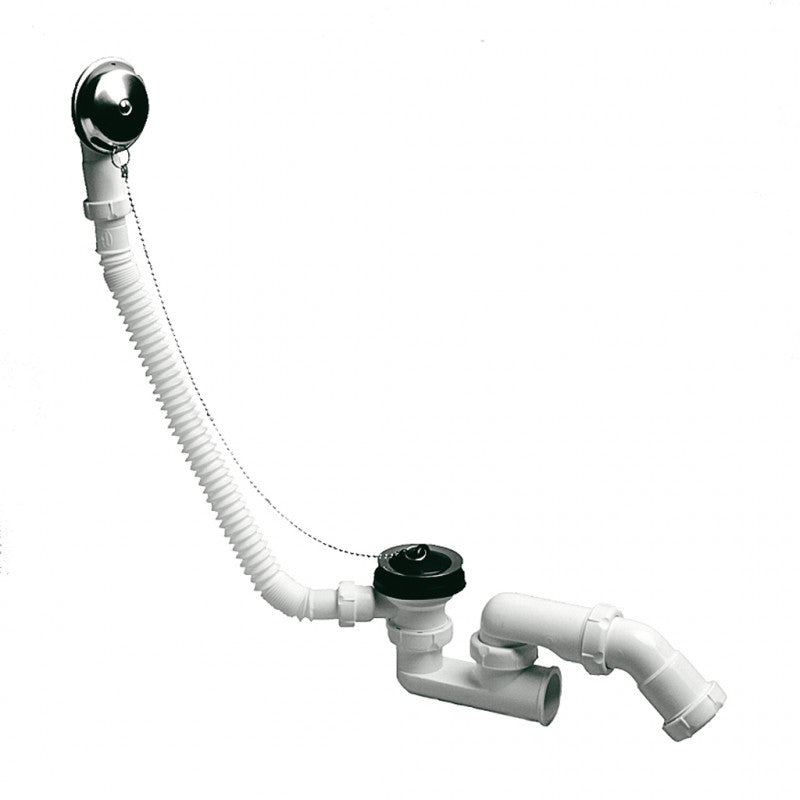 Jimten Desagüe bañera sifonico flexible autolimpiante salida orientable con tuerca Ø40 S-34
